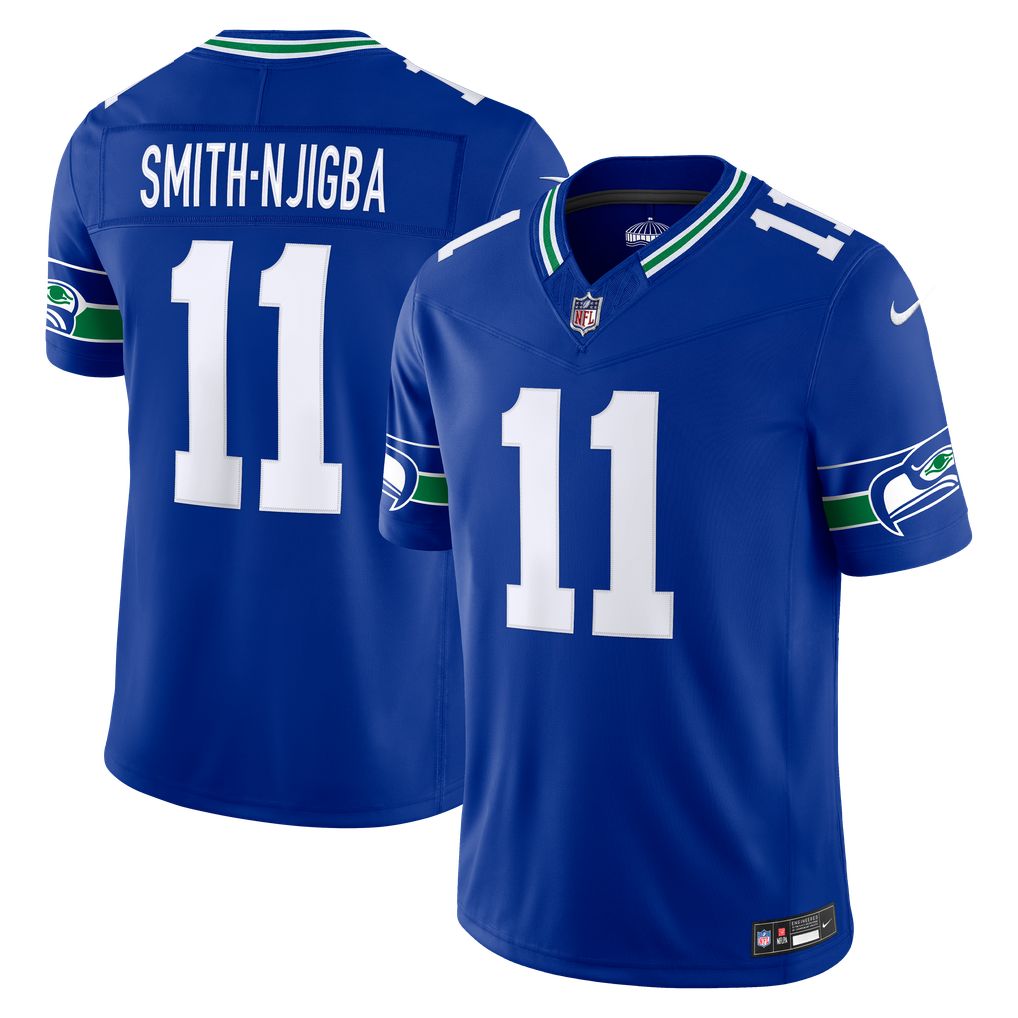 Men's Seattle Seahawks Jaxon Smith-Njigba Royal Alternate Vapor F.U.S.E. Stitched Limited Jersey