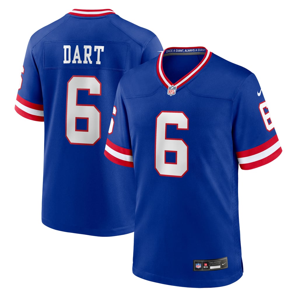 Men's New York Giants Jaxson Dart Royal Alternate 2 Classic Game Jersey