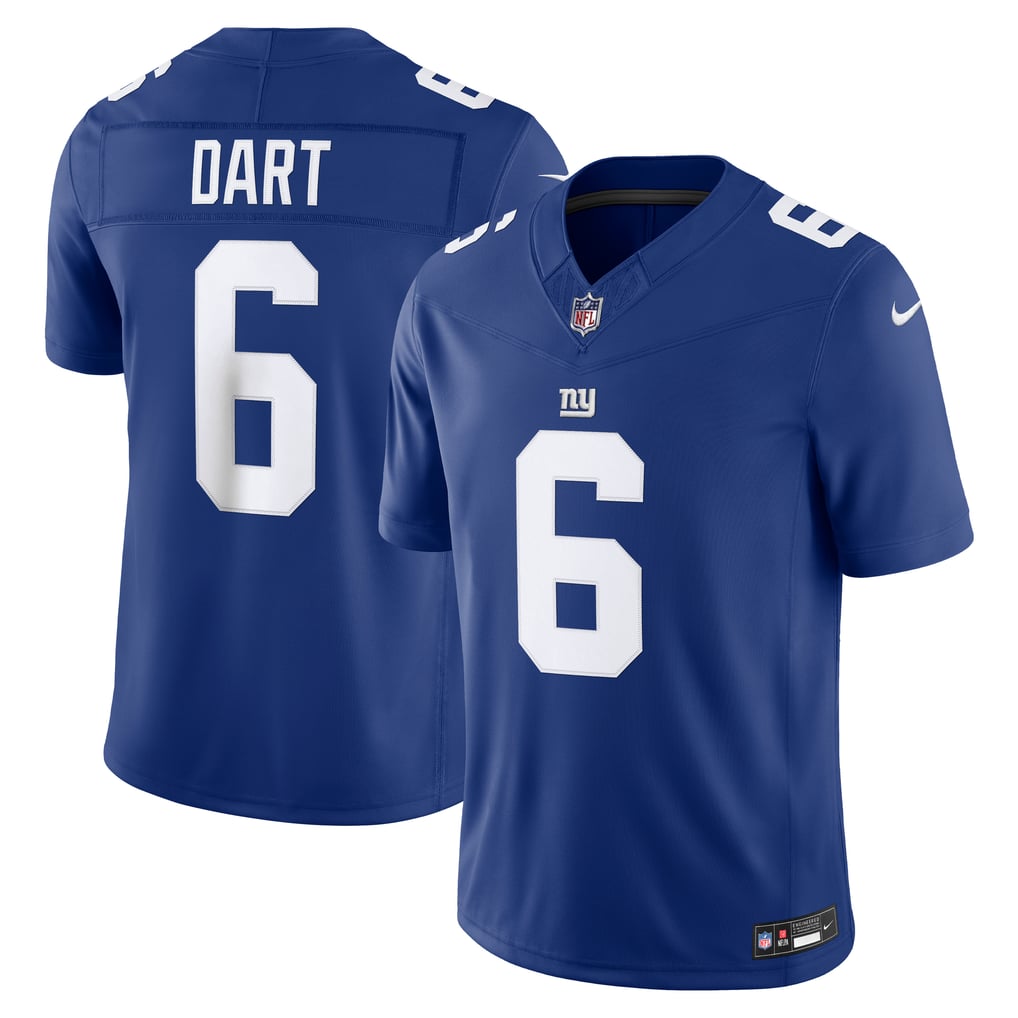 Men's New York Giants Jaxson Dart Royal Team Vapor F.U.S.E. Stitched Limited Jersey