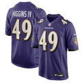 Men's Baltimore Ravens Jay Higgins IV Purple Team Game Jersey