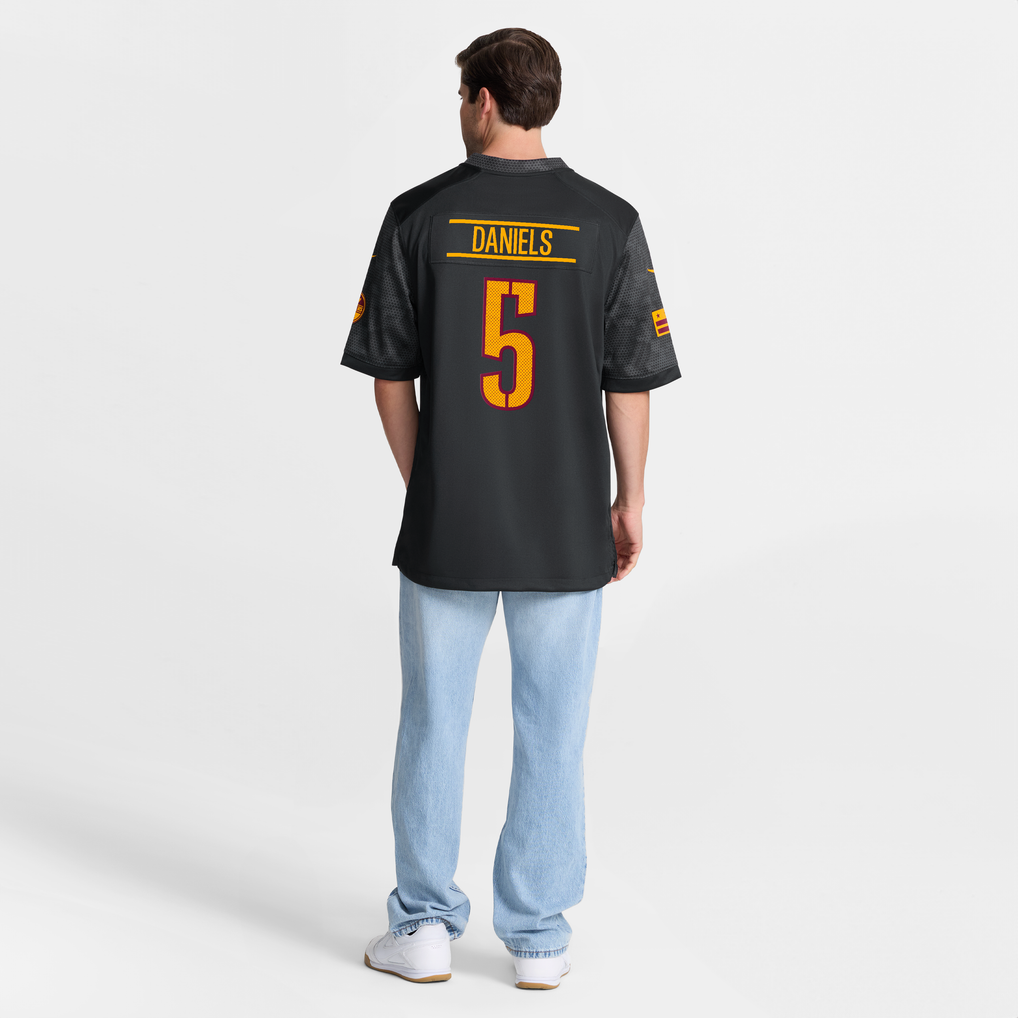 Men's Washington Commanders Jayden Daniels Black Alternate Game Player Jersey
