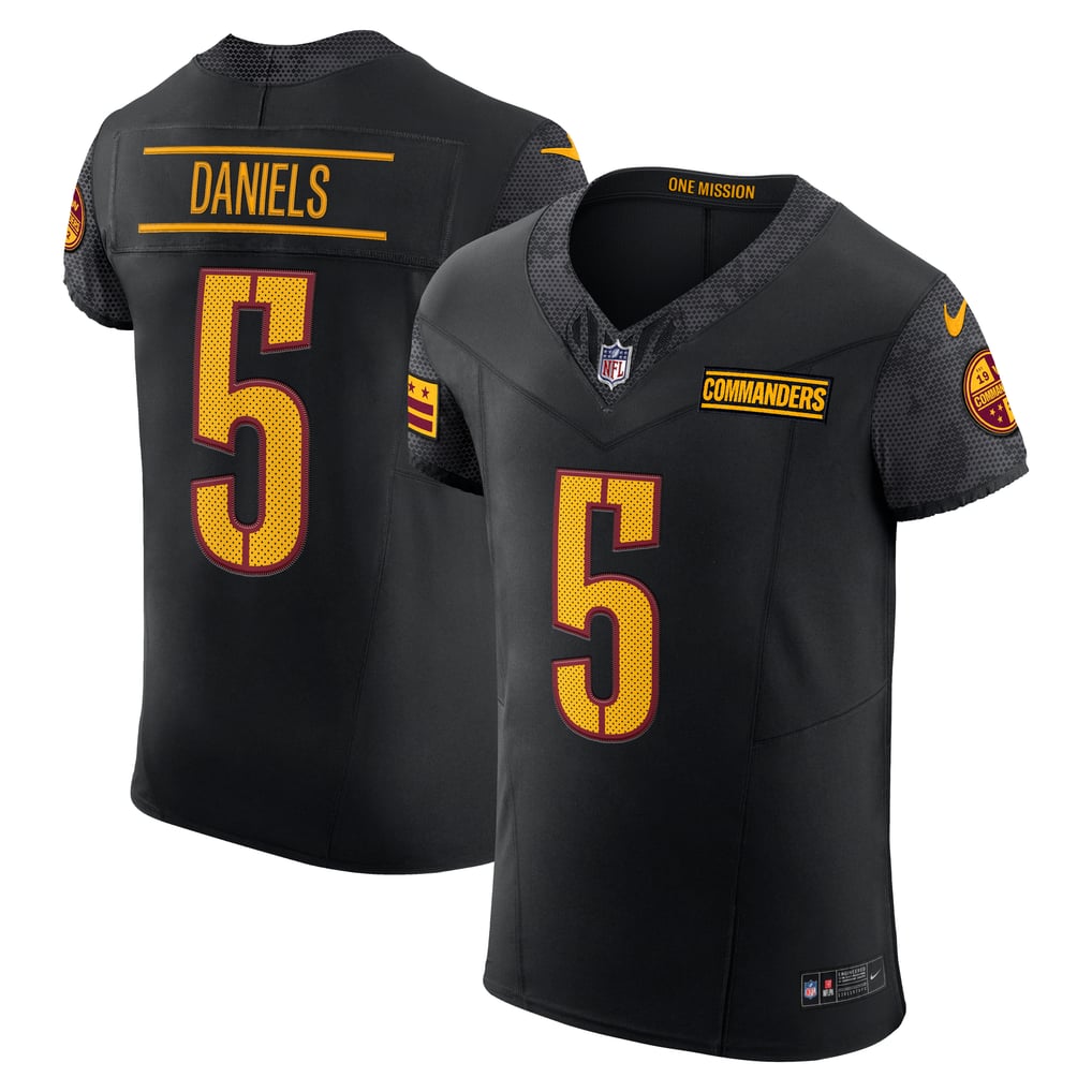 Men's Washington Commanders Jayden Daniels Black Alternate Vapor F.U.S.E. Elite Jersey