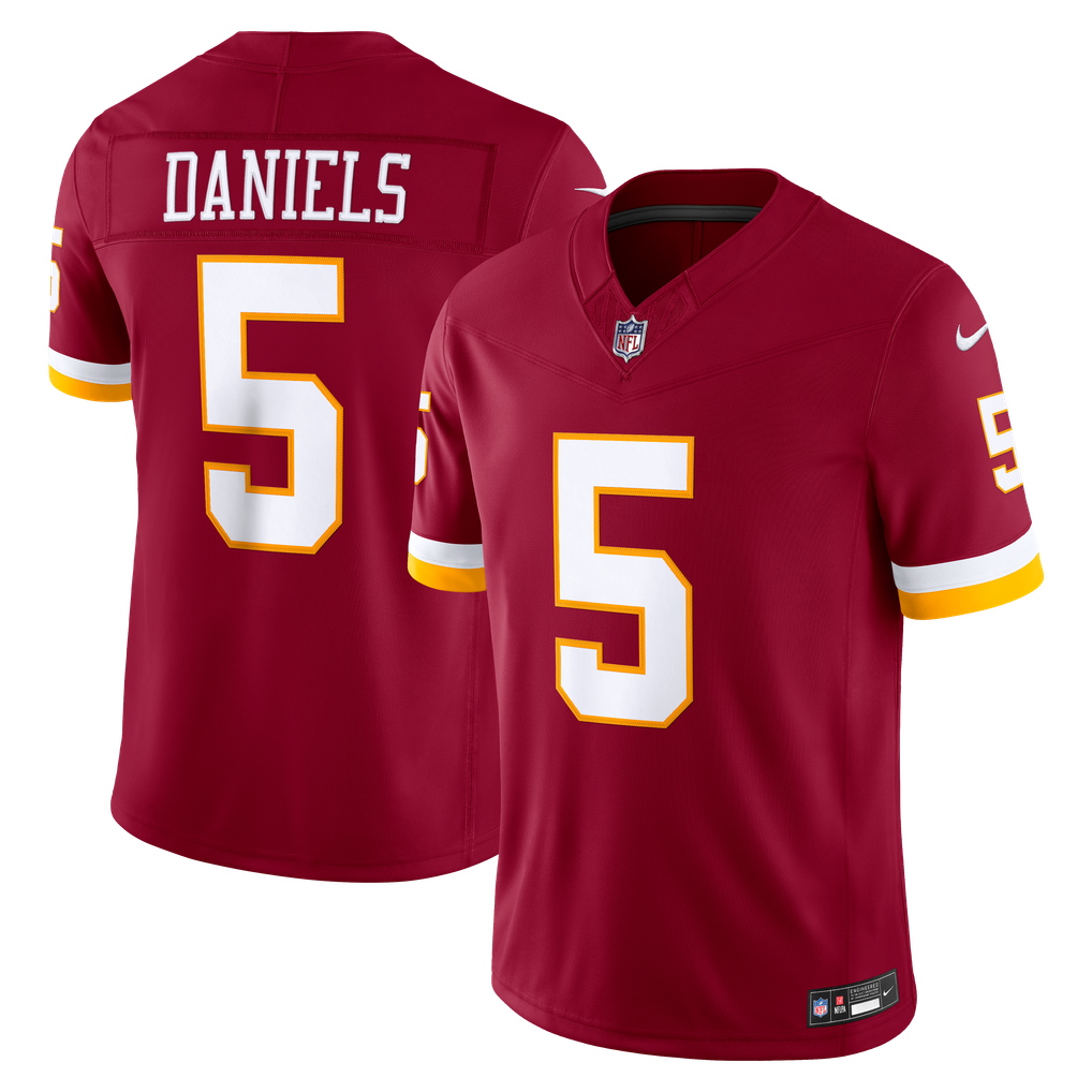 Men's Washington Commanders Jayden Daniels Burgundy Team Vapor F.U.S.E. Stitched Limited Jersey