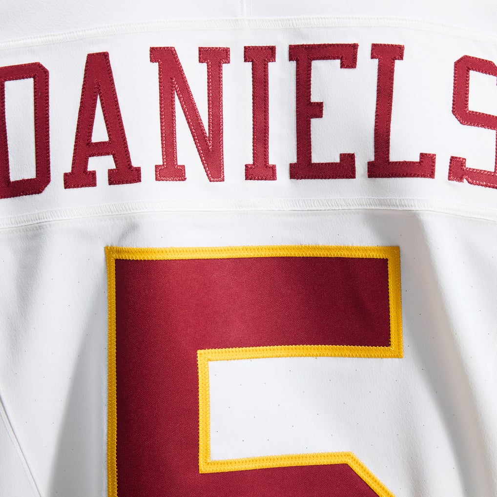 Men's Washington Commanders Jayden Daniels White Alternate 2 Super Bowl Era Vapor F.U.S.E. Elite Jersey