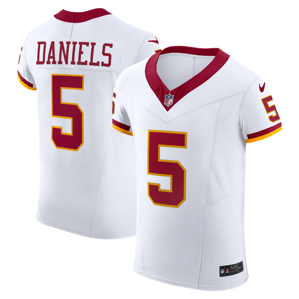 Men's Washington Commanders Jayden Daniels White Alternate 2 Super Bowl Era Vapor F.U.S.E. Elite Jersey