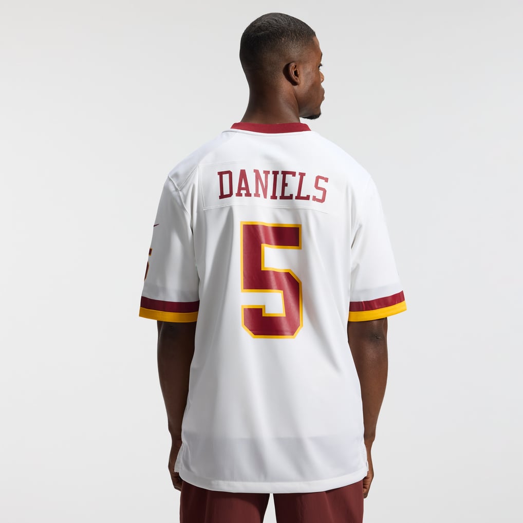 Men's Washington Commanders Jayden Daniels White Game Super Bowl Era Jersey