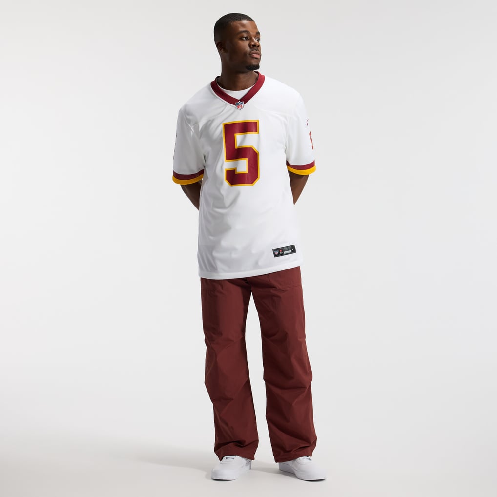 Men's Washington Commanders Jayden Daniels White Game Super Bowl Era Jersey