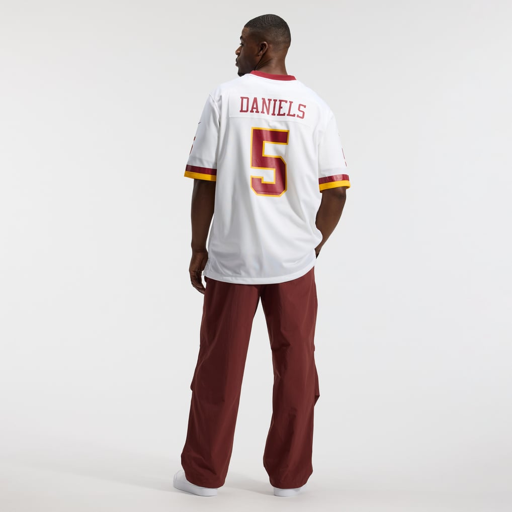 Men's Washington Commanders Jayden Daniels White Game Super Bowl Era Jersey