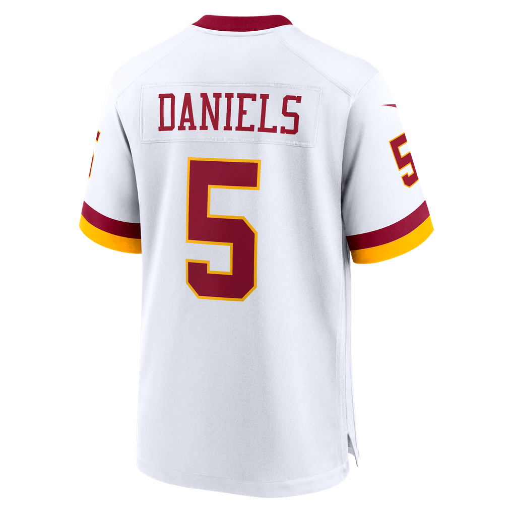 Men's Washington Commanders Jayden Daniels White Game Super Bowl Era Jersey
