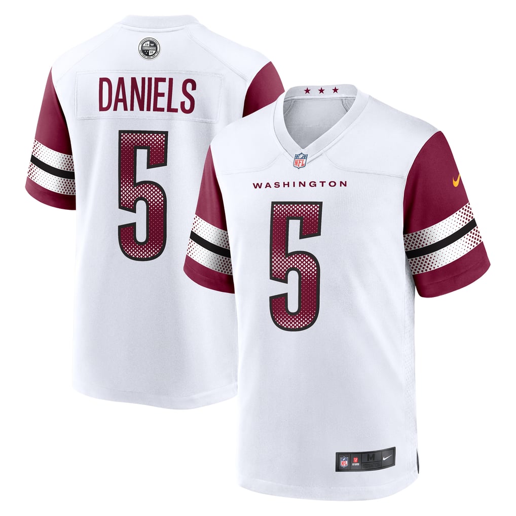 Men's Washington Commanders Jayden Daniels White Player Game Jersey