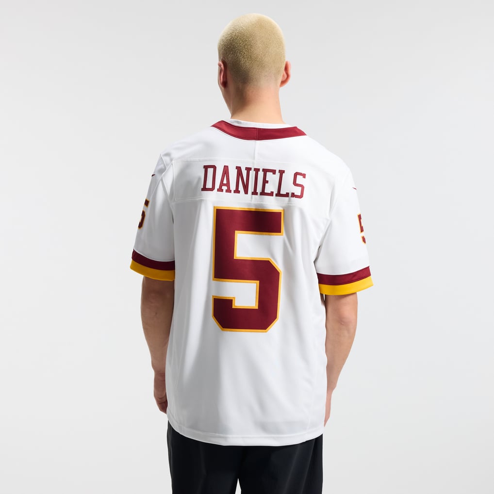 Men's Washington Commanders Jayden Daniels White Vapor F.U.S.E. Stitched Limited Jersey
