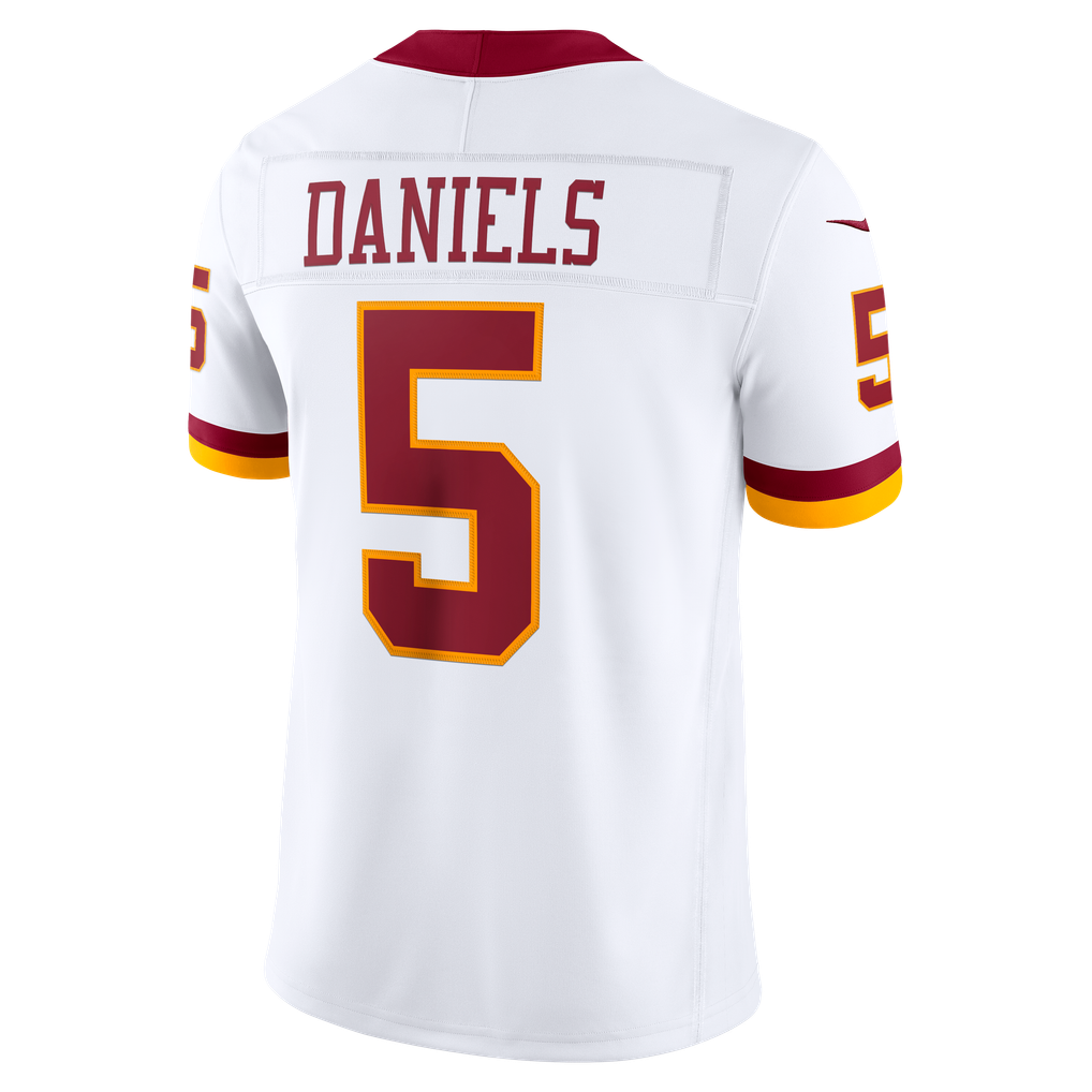 Men's Washington Commanders Jayden Daniels White Vapor F.U.S.E. Stitched Limited Jersey