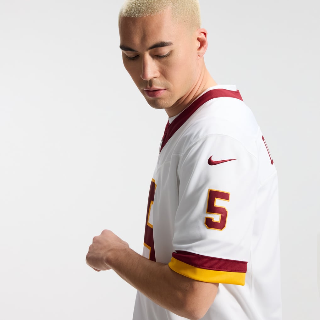 Men's Washington Commanders Jayden Daniels White Vapor F.U.S.E. Stitched Limited Jersey