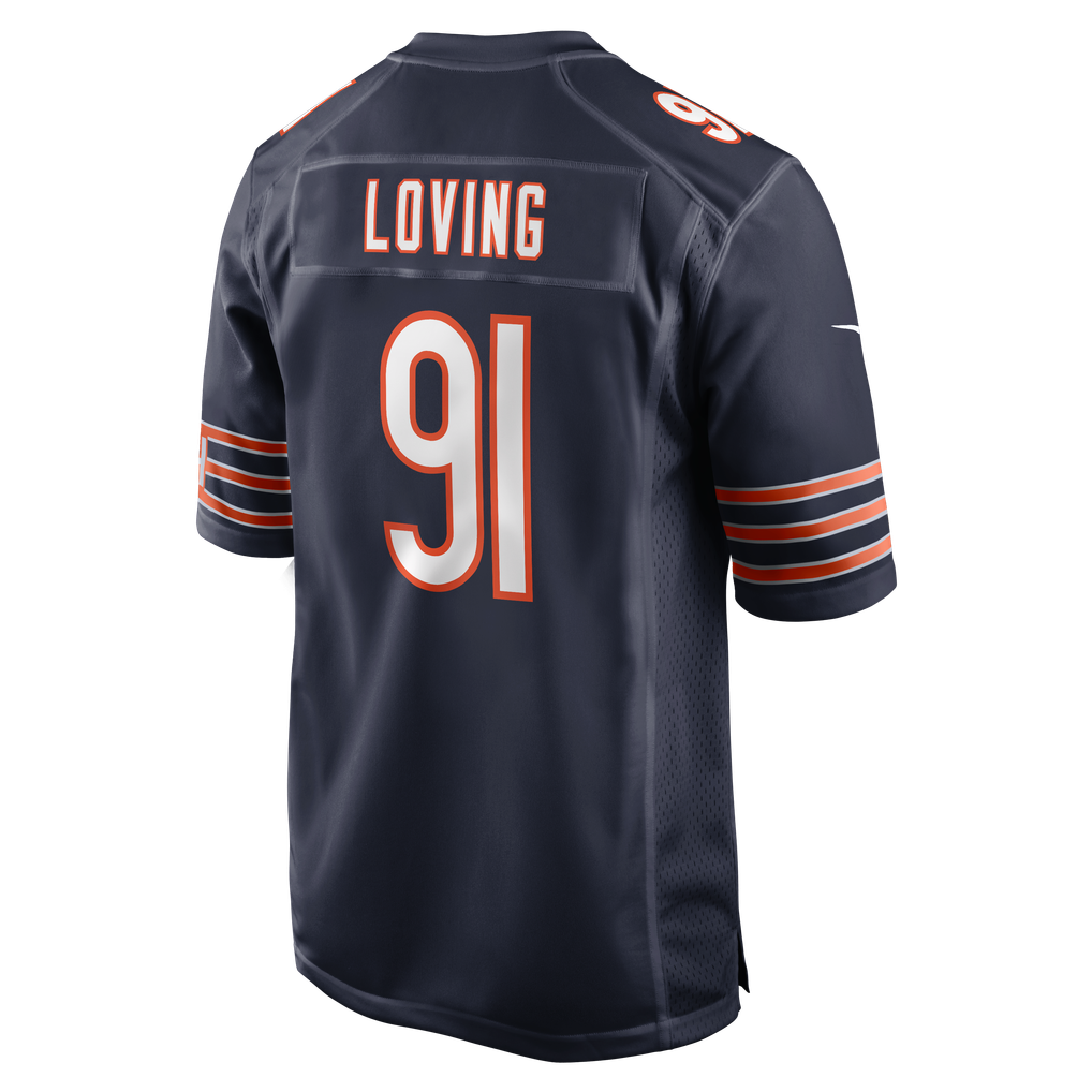 Men's Chicago Bears Jayden Loving Navy Team Game Jersey