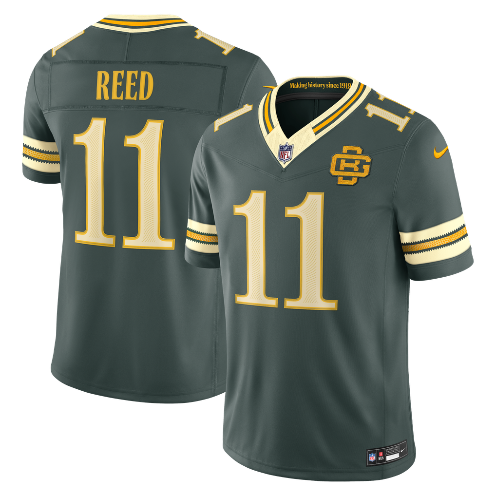 Men's Green Bay Packers Jayden Reed Green 2026 Rivalries Collection Stitched Limited Jersey