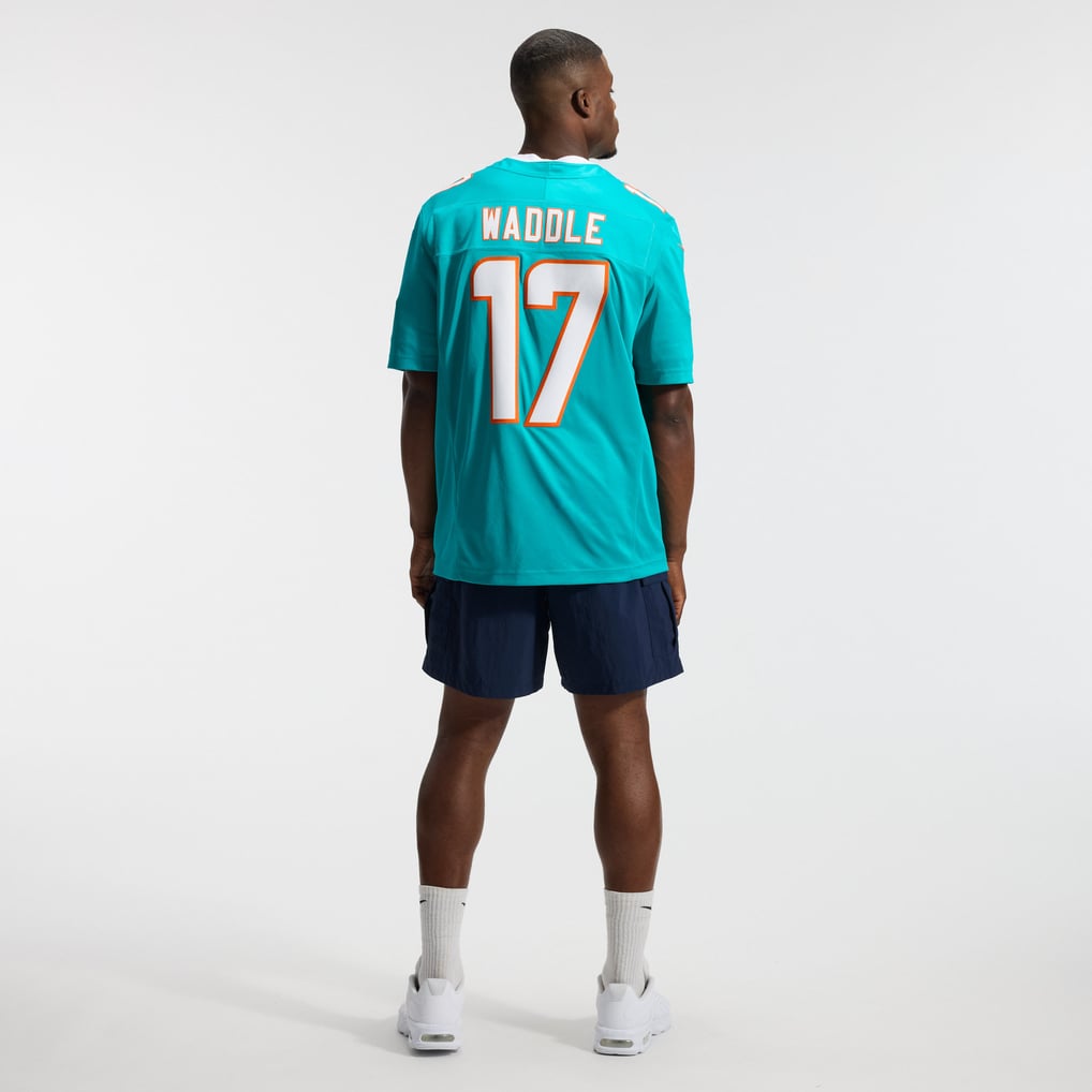 Men's Miami Dolphins Jaylen Waddle Aqua Team Vapor F.U.S.E. Stitched Limited Jersey