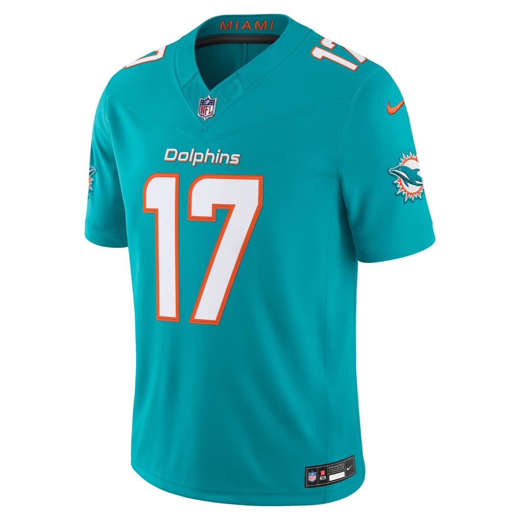 Men's Miami Dolphins Jaylen Waddle Aqua Team Vapor F.U.S.E. Stitched Limited Jersey