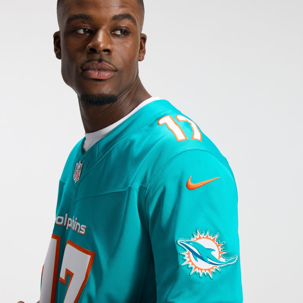 Men's Miami Dolphins Jaylen Waddle Aqua Team Vapor F.U.S.E. Stitched Limited Jersey