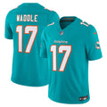 Men's Miami Dolphins Jaylen Waddle Aqua Team Vapor F.U.S.E. Stitched Limited Jersey