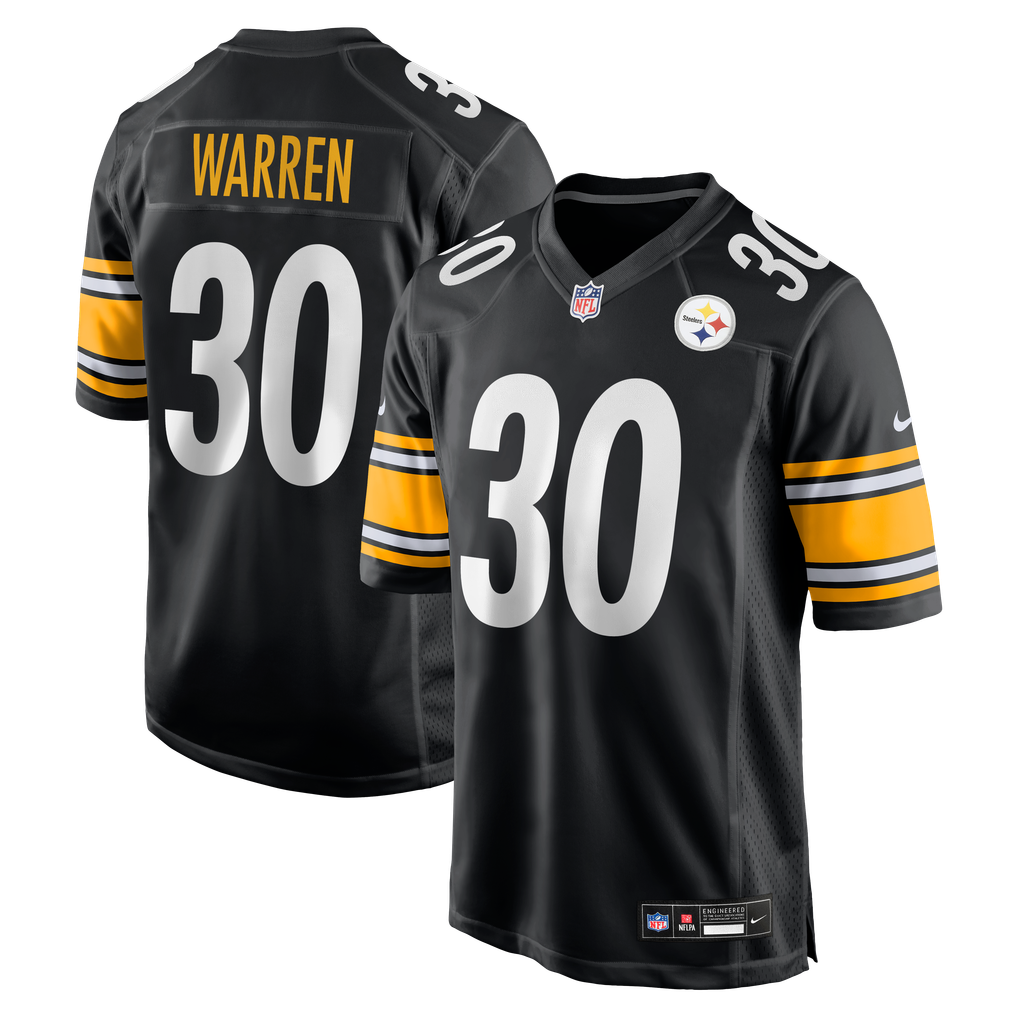 Men's Pittsburgh Steelers Jaylen Warren Black Game Player Jersey