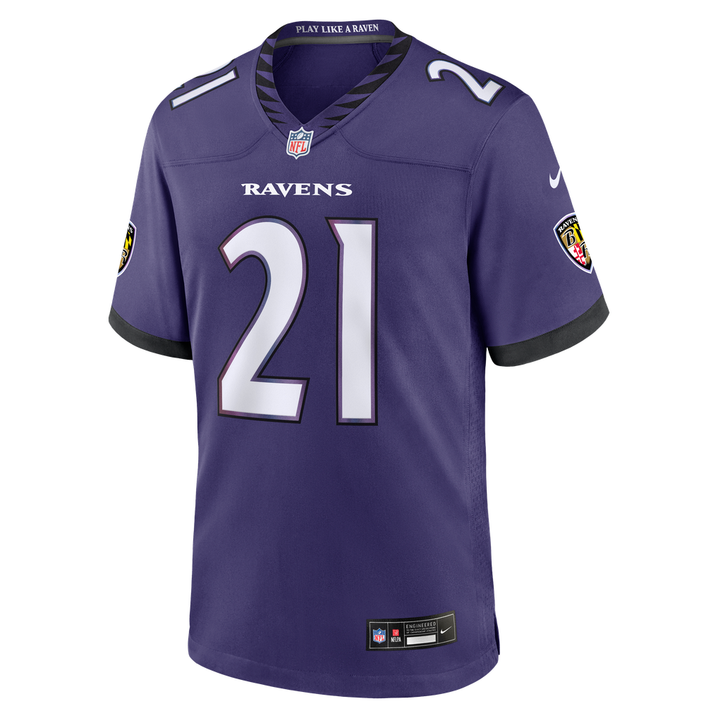 Men's Baltimore Ravens Jaylinn Hawkins Purple Team Game Jersey