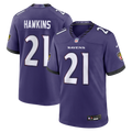 Men's Baltimore Ravens Jaylinn Hawkins Purple Team Game Jersey