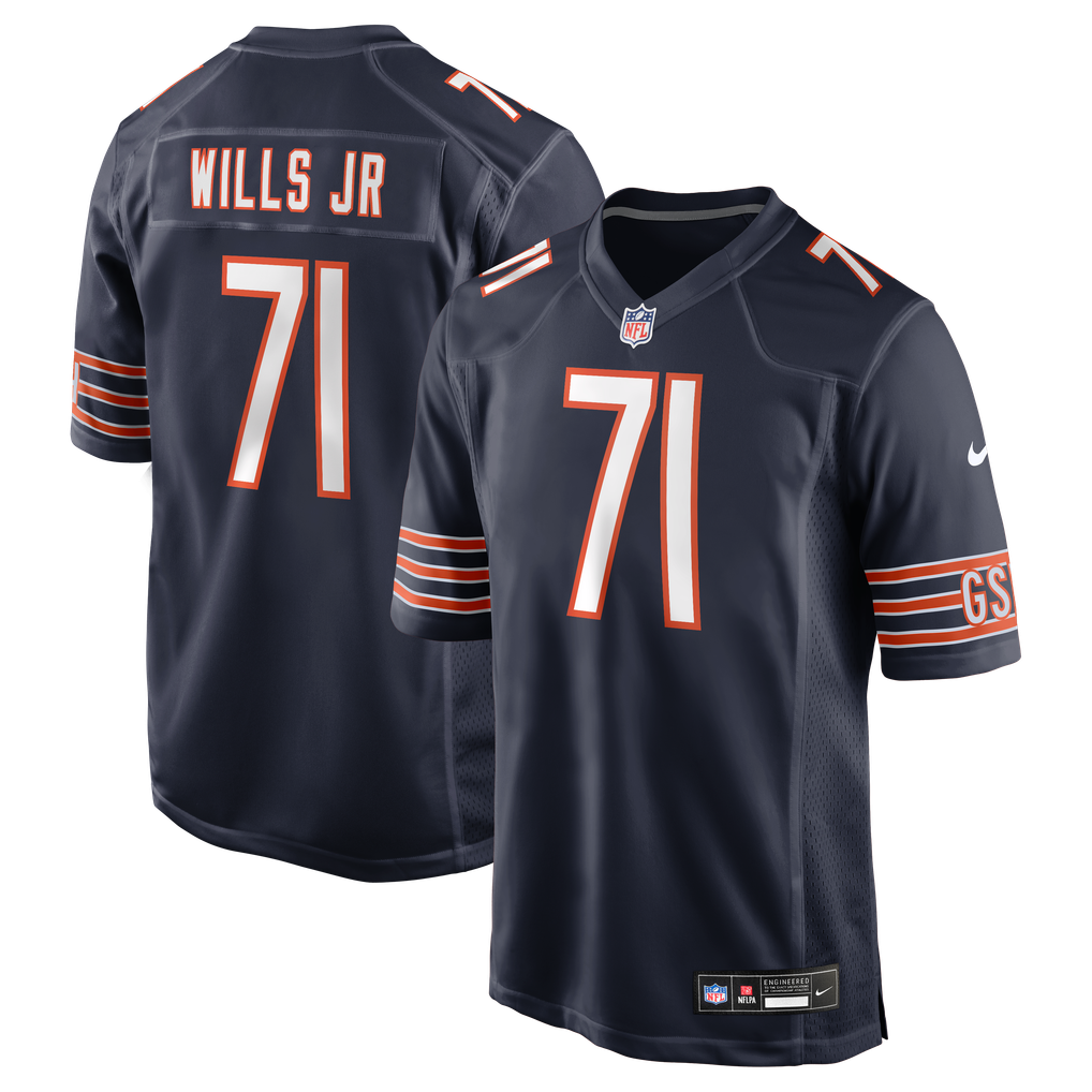 Men's Chicago Bears Jedrick Wills Jr. Navy Team Game Jersey