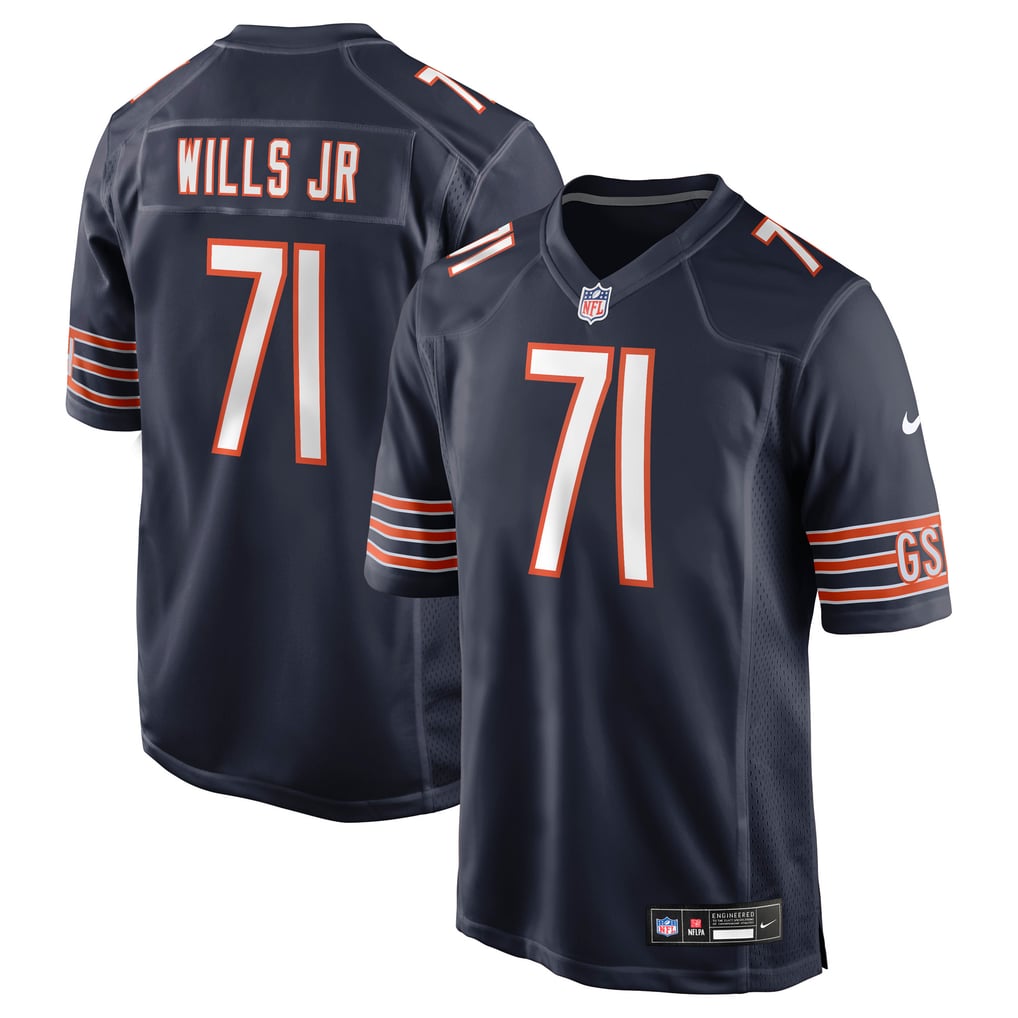 Men's Chicago Bears Jedrick Wills Jr. Navy Team Game Jersey