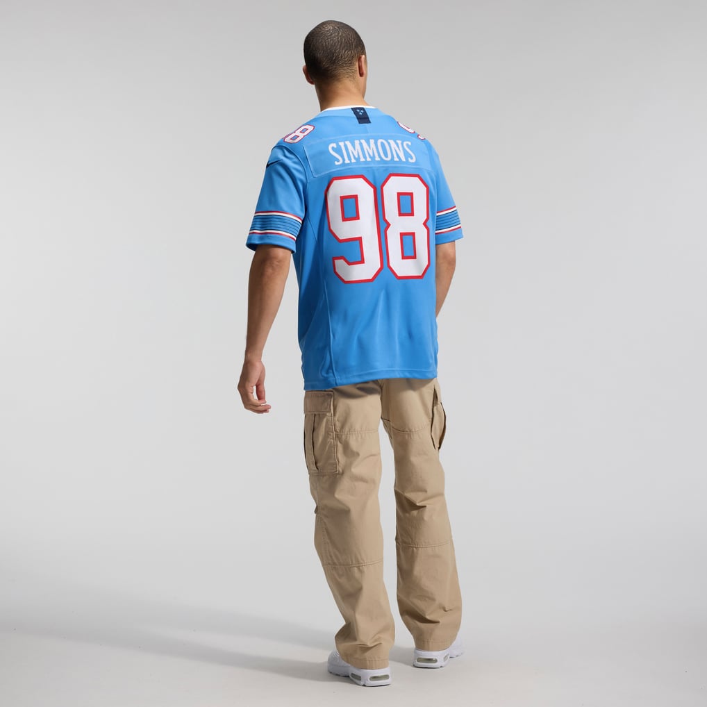 Men's Tennessee Titans Jeffery Simmons Light Blue Team Vapor F.U.S.E. Stitched Limited Jersey