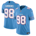 Men's Tennessee Titans Jeffery Simmons Light Blue Team Vapor F.U.S.E. Stitched Limited Jersey