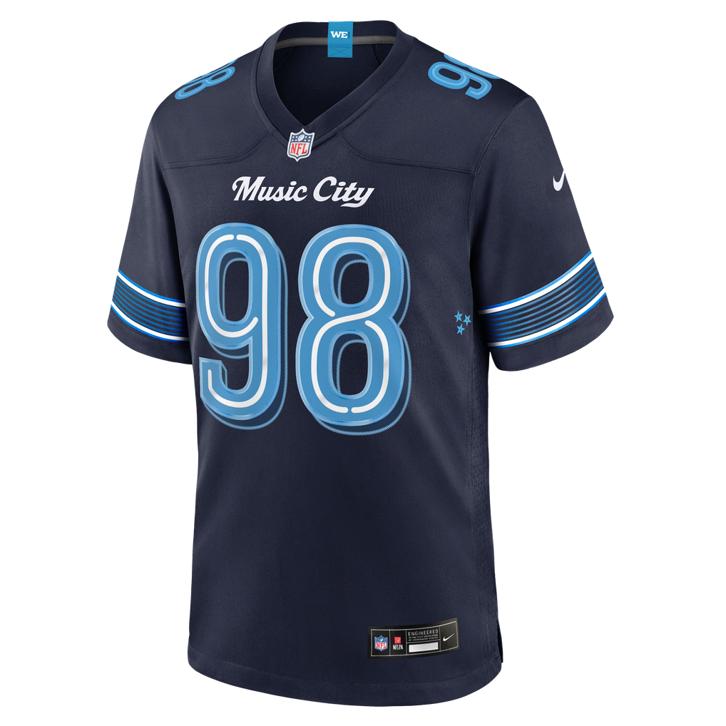 Men's Tennessee Titans Jeffery Simmons Navy 2026 Rivalries Collection Game Jersey