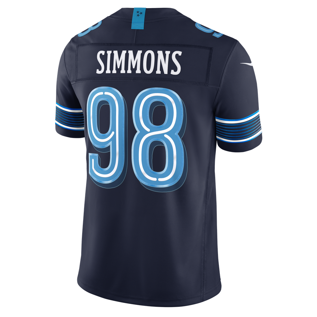 Men's Tennessee Titans Jeffery Simmons Navy 2026 Rivalries Collection Stitched Limited Jersey