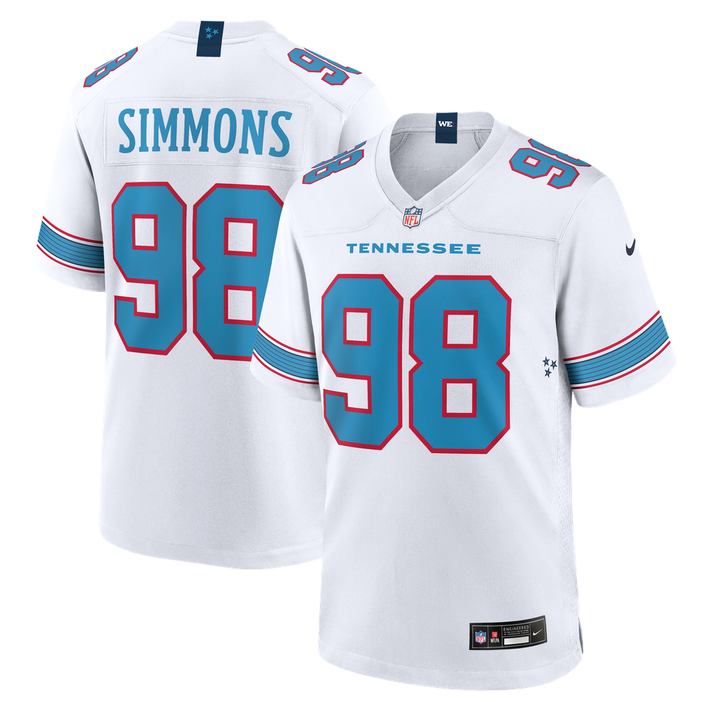 Men's Tennessee Titans Jeffery Simmons White Game Jersey