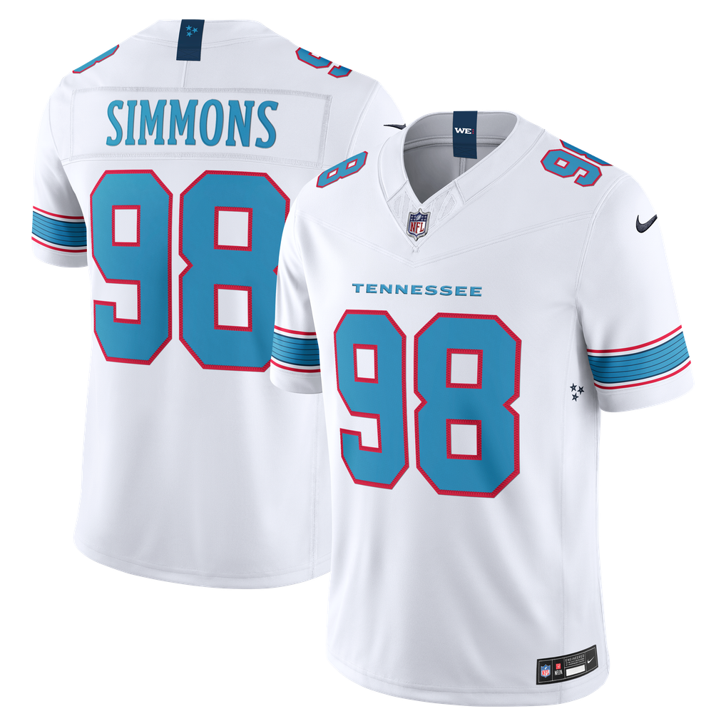 Men's Tennessee Titans Jeffery Simmons White Vapor F.U.S.E. Stitched Limited Jersey