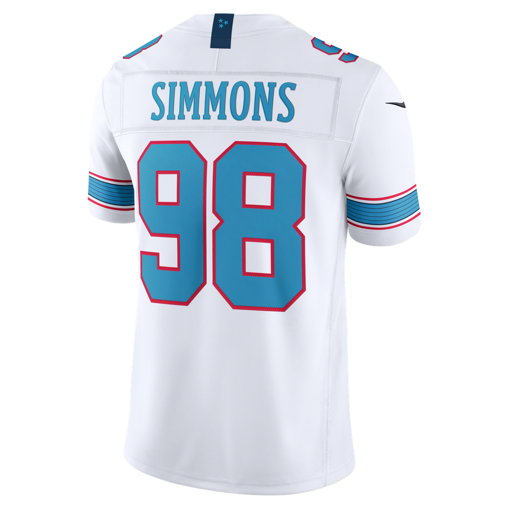 Men's Tennessee Titans Jeffery Simmons White Vapor F.U.S.E. Stitched Limited Jersey