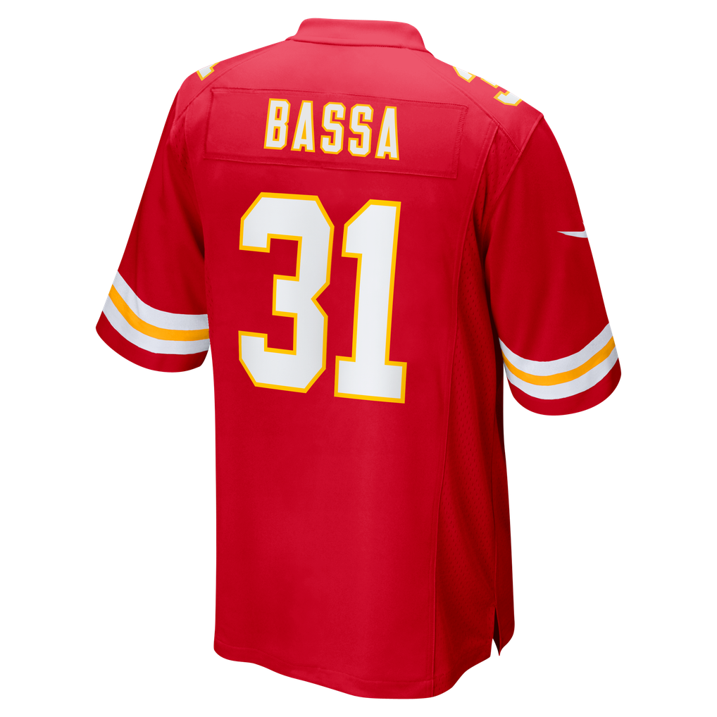 Men's Kansas City Chiefs Jeffrey Bassa Red Team Game Jersey