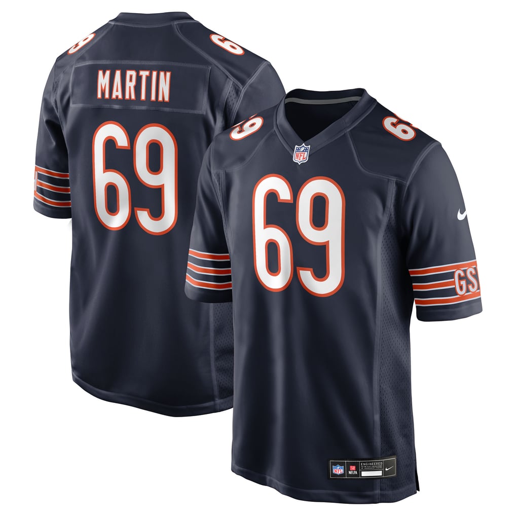Men's Chicago Bears Jeremiah Martin Navy Team Game Jersey
