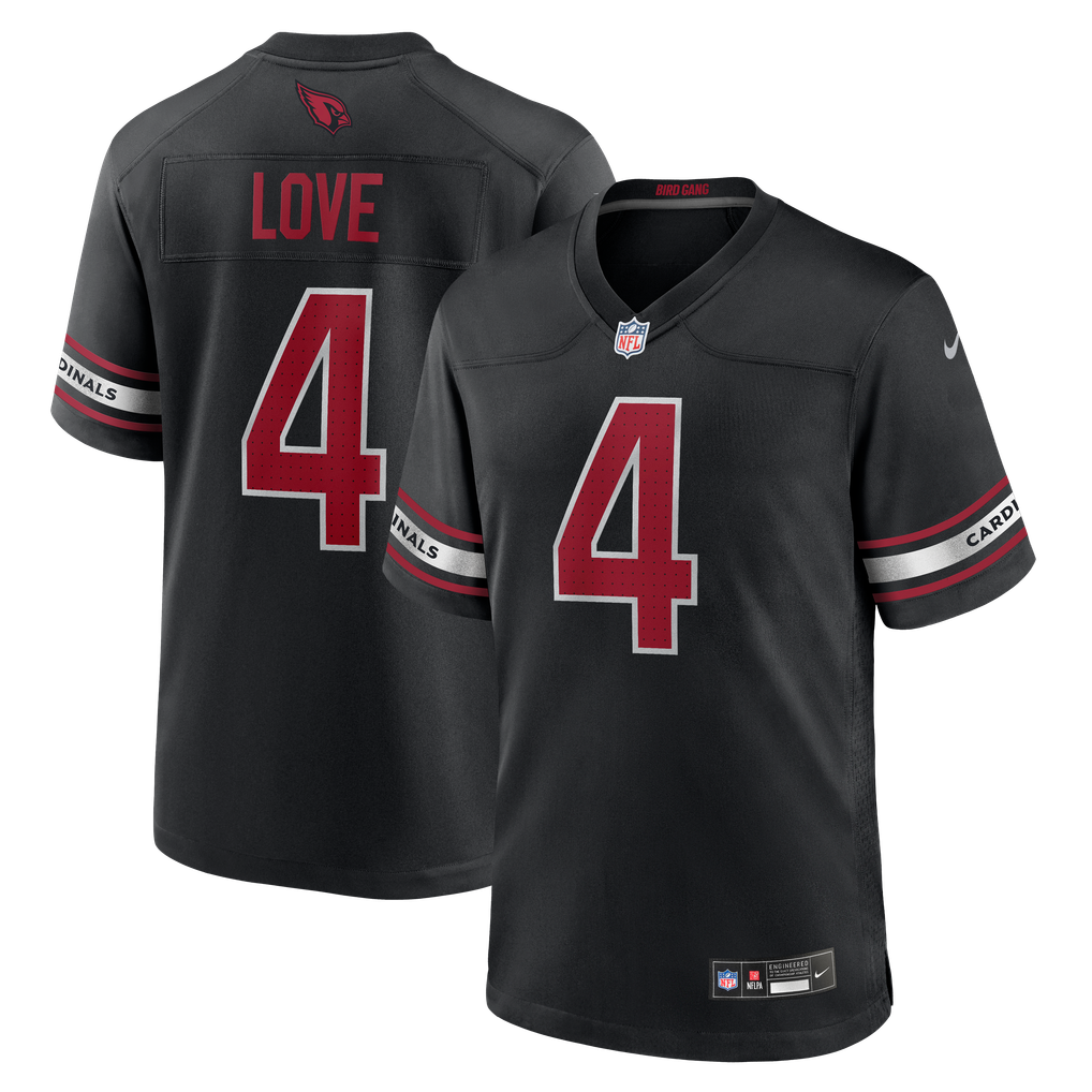 Men's Arizona Cardinals Jeremiyah Love Black Alternate Game Player Jersey