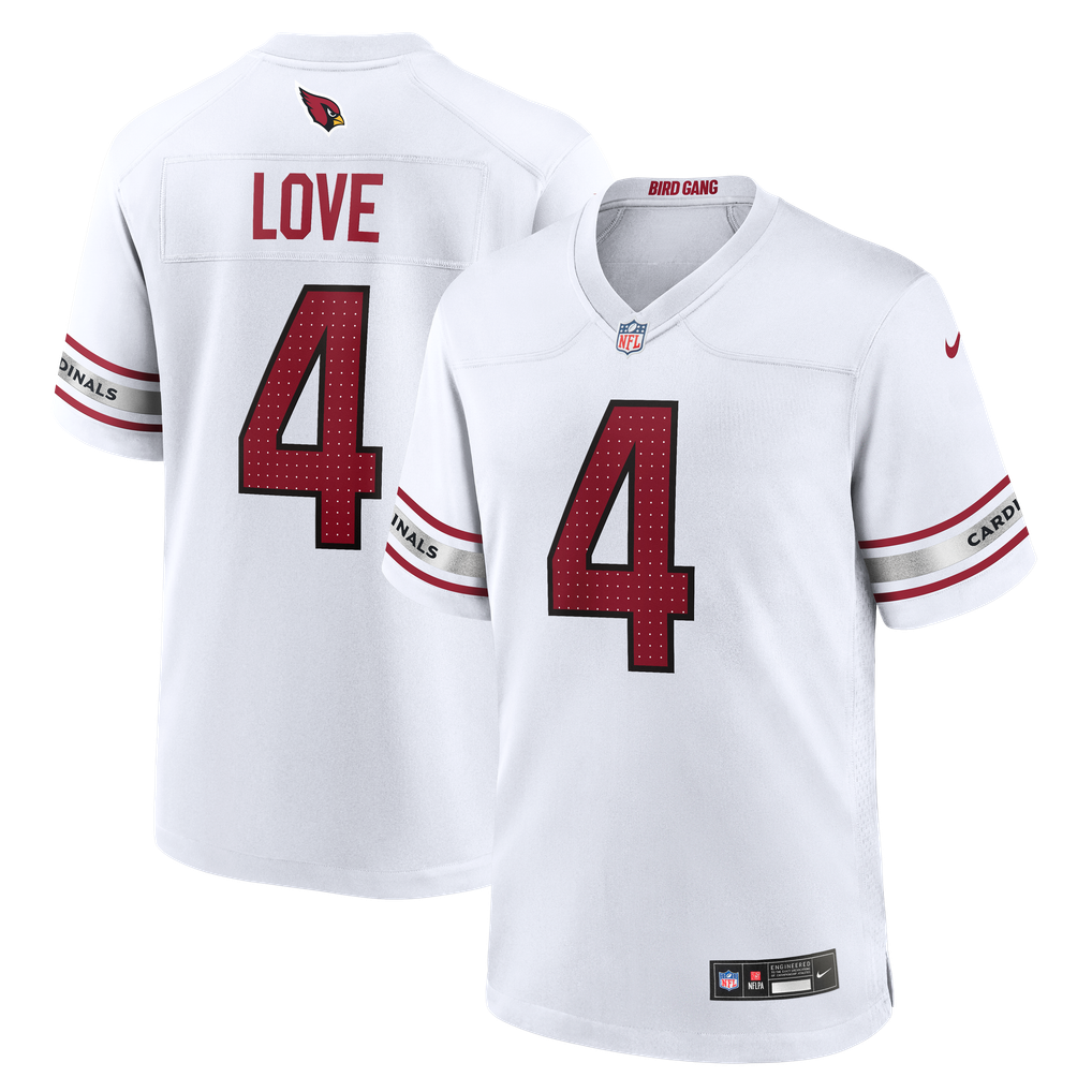 Men's Arizona Cardinals Jeremiyah Love White Game Player Jersey