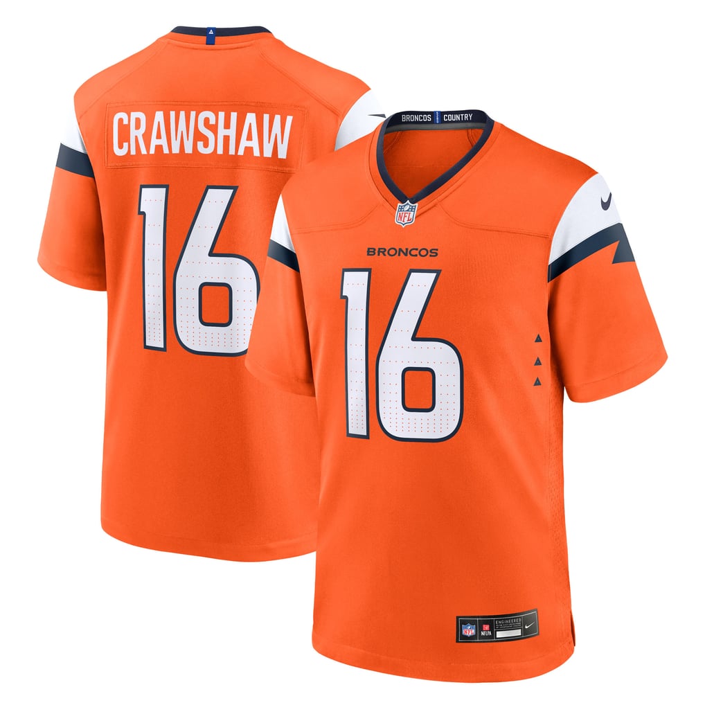 Men's Denver Broncos Jeremy Crawshaw Orange Team Game Jersey