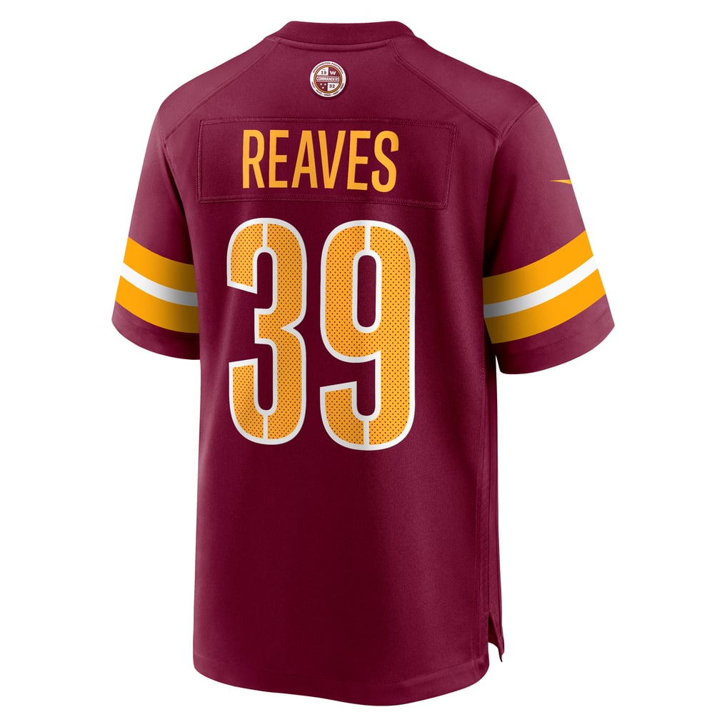 Men's Washington Commanders Jeremy Reaves Burgundy Game Jersey