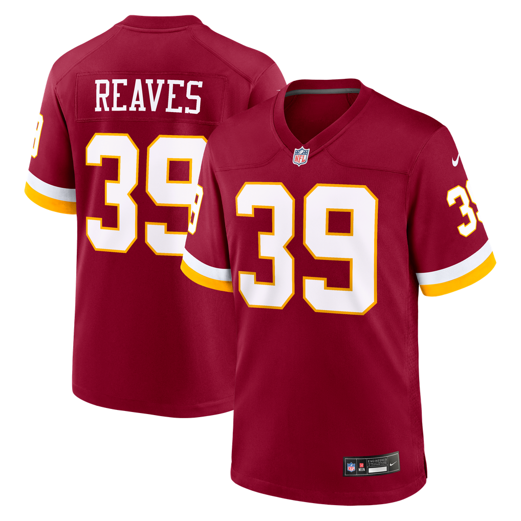 Men's Washington Commanders Jeremy Reaves Burgundy Game Jersey