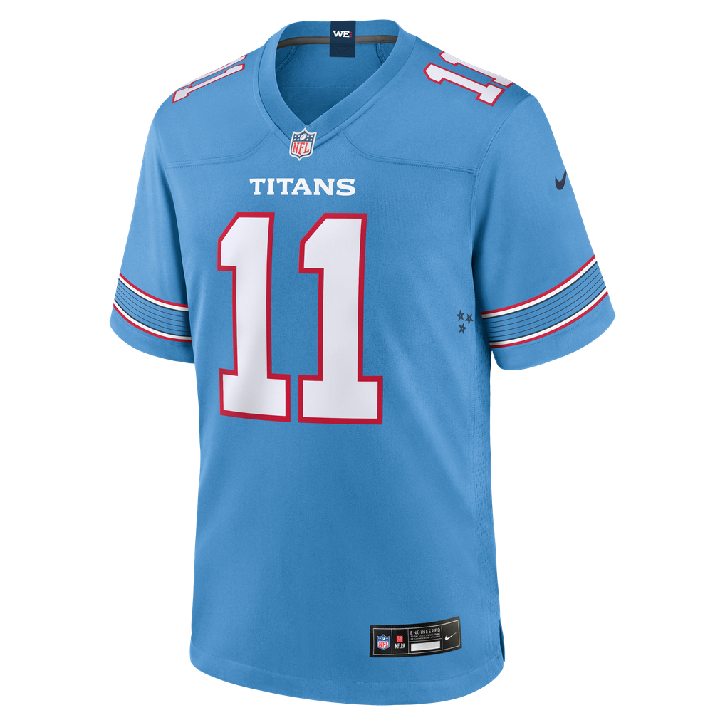 Men's Tennessee Titans Jermaine Johnson II Light Blue Team Game Jersey