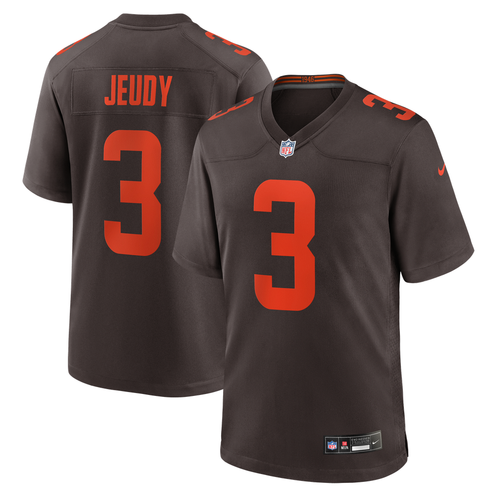 Men's Cleveland Browns Jerry Jeudy Brown Alpha Dawg Game Jersey