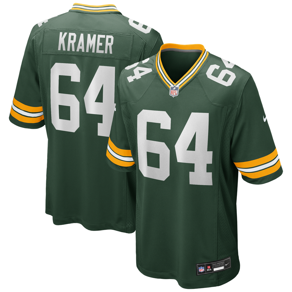 Men's Green Bay Packers Jerry Kramer Green Game Retired Player Jersey