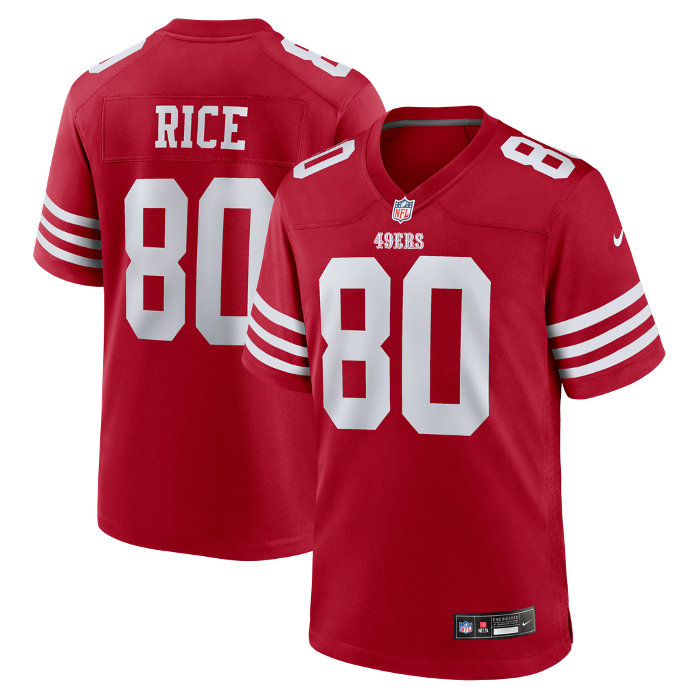 Men's San Francisco 49ers Jerry Rice Scarlet Retired Team Player Game Jersey