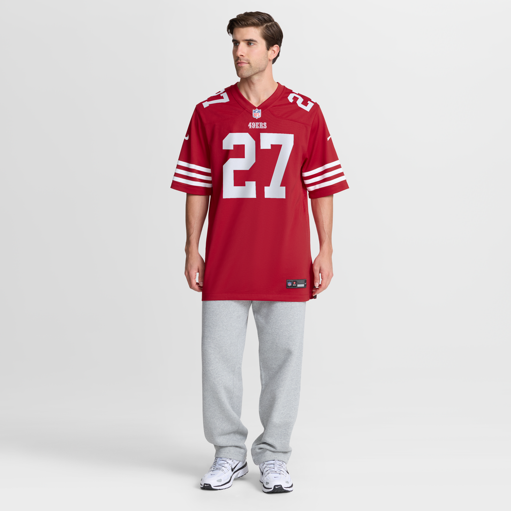 Men's San Francisco 49ers Ji'Ayir Brown Scarlet Team Game Jersey
