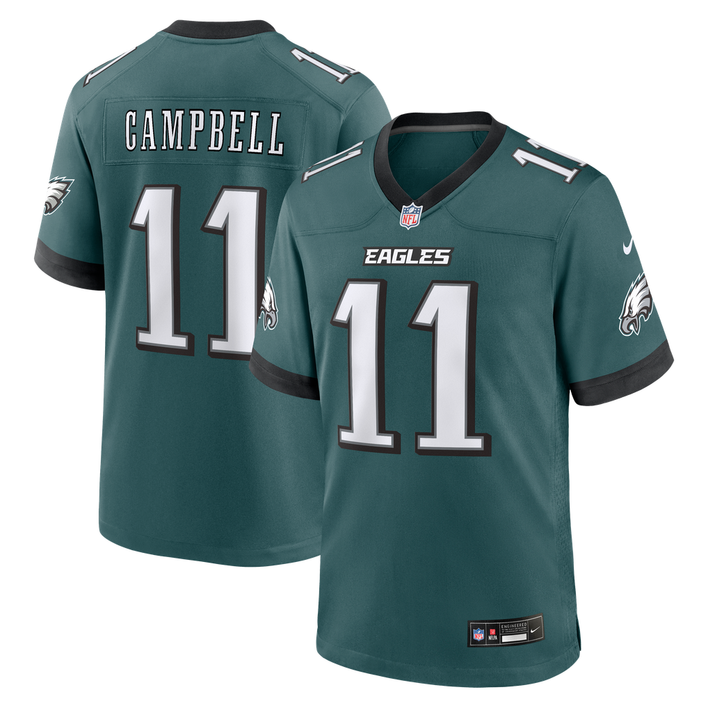 Men's Philadelphia Eagles Jihaad Campbell Midnight Green Team Game Jersey