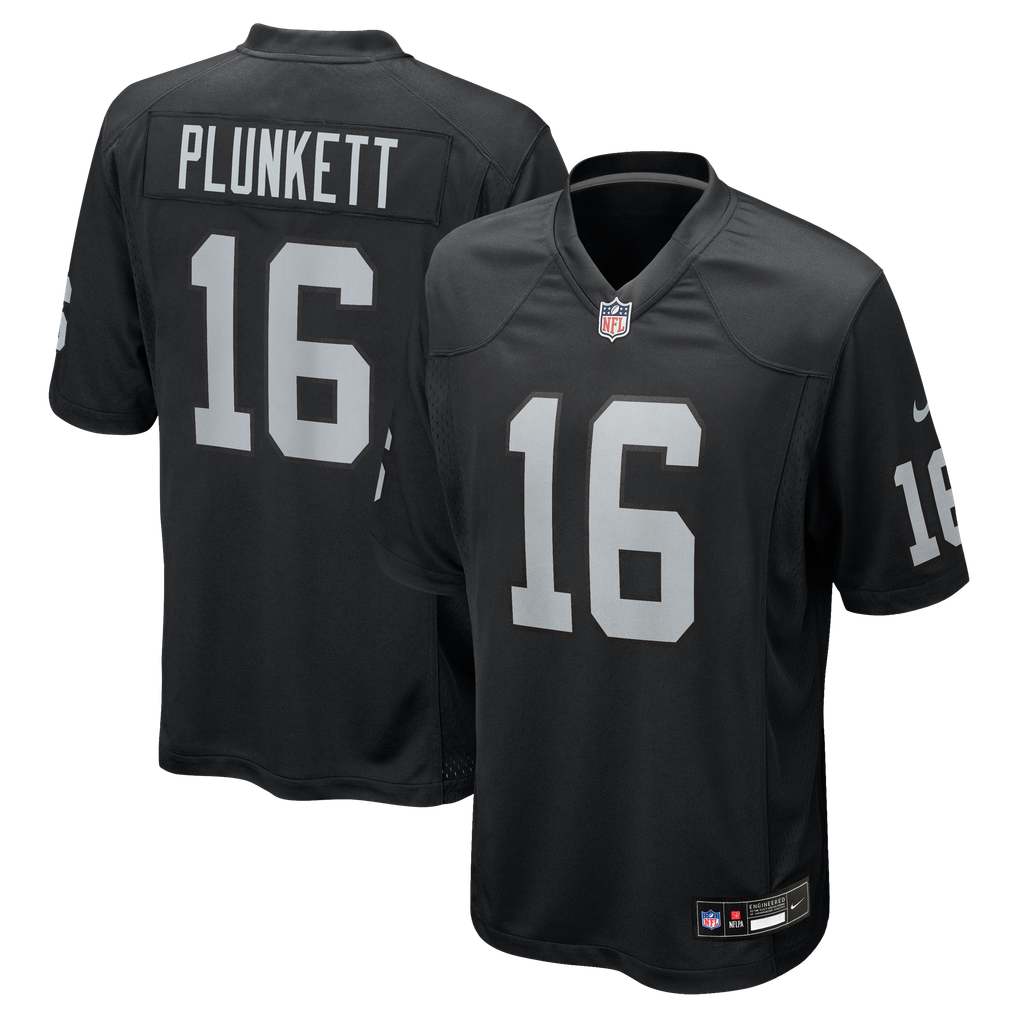 Men's Las Vegas Raiders Jim Plunkett Black Game Retired Player Jersey