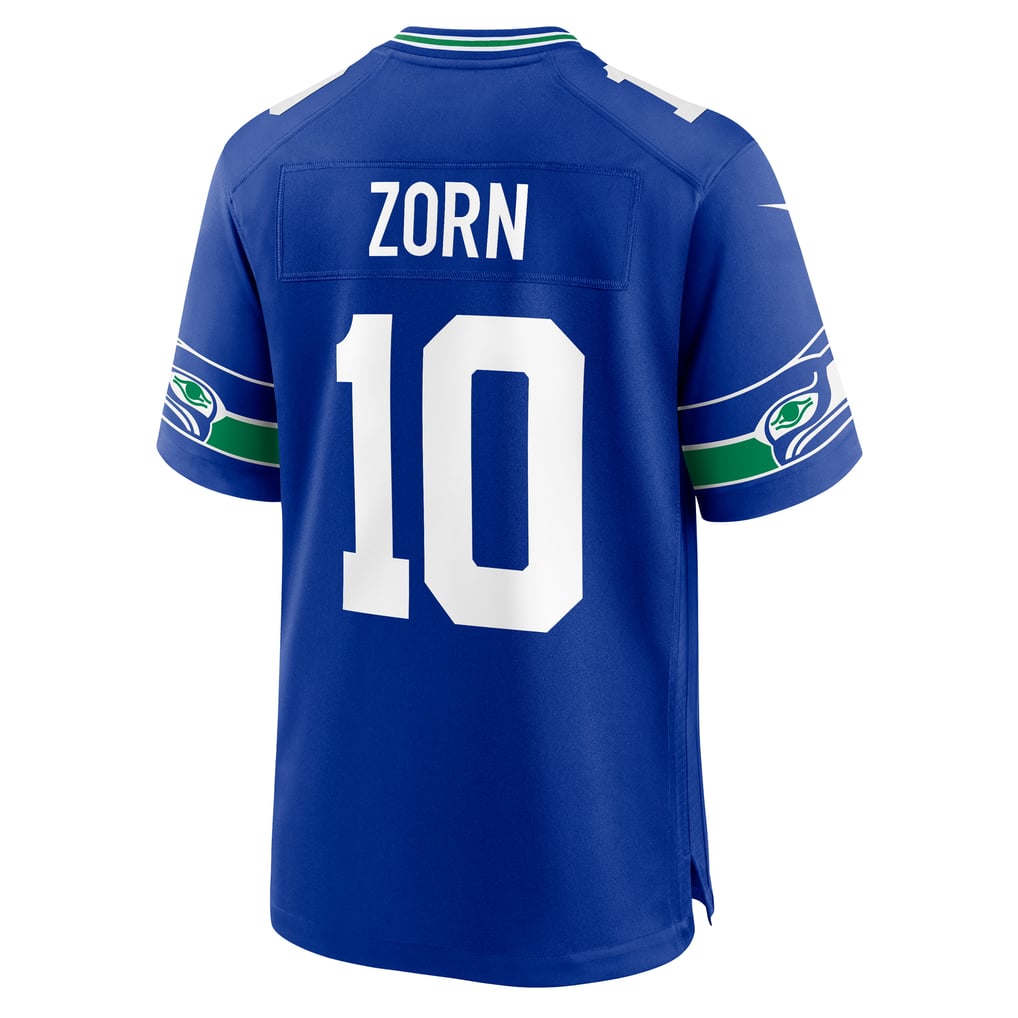 Men's Seattle Seahawks Jim Zorn Royal Retired Player Alternate Game Jersey